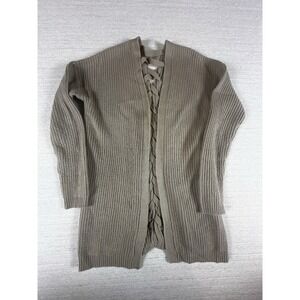 Poof New York Women's Large Lace Up Back Open Front Sweater Oversized Cozy